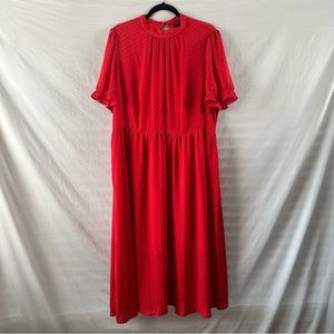 WHO WHAT WEAR Mock Neck Midi Dress